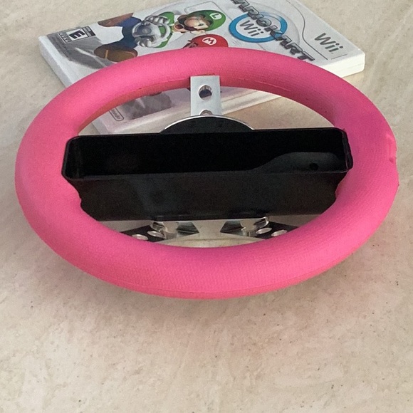 Mario Kart & Racing Wheel Nintendo Wii Game Pink Steering Wheel Drive Race - Picture 9 of 15